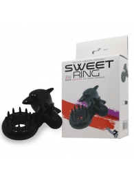 Чёрное эрекционное виброкольцо Sweet Ring с дельфинчиком - Baile - в Рязани купить с доставкой