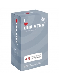 Презервативы с рёбрами Unilatex Ribbed - 12 шт. + 3 шт. в подарок - Unilatex - купить с доставкой в Рязани