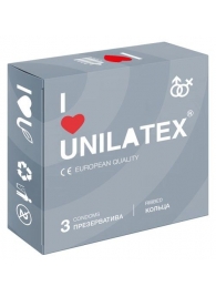 Презервативы с рёбрами Unilatex Ribbed - 3 шт. - Unilatex - купить с доставкой в Рязани