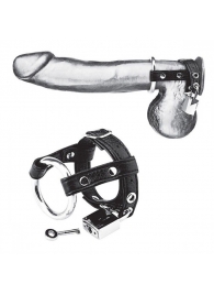Утяжка на пенис на замочке Duo Cock And Ball Lock - BlueLine - купить с доставкой в Рязани