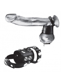 Утяжка на пенис и мошонку Cock Ring With 1.5  Ball Stretcher And Optional Weight Ring - BlueLine - купить с доставкой в Рязани