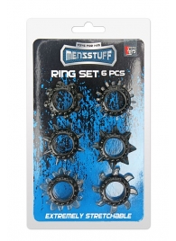Набор из 6 дымчатых эрекционных колец MENZSTUFF 6PC STRECHEABLE RING SET - Dream Toys - в Рязани купить с доставкой