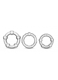 Набор из 3 прозрачных эрекционных колец Stay Hard Beaded Cockrings - Blush Novelties - в Рязани купить с доставкой