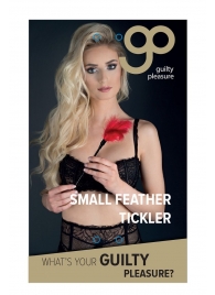 Пластиковая метелочка с красными пёрышками Small Feather Tickler - 32 см. - Blush Novelties - купить с доставкой в Рязани