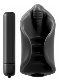 Чёрный мастурбатор Vibrating Silicone Stimulator с вибрацией - Pipedream - в Рязани купить с доставкой