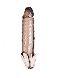 Дымчатая фаллическая насадка с подхватом и закрытой головкой - 16,2 см. - ToyFa - в Рязани купить с доставкой