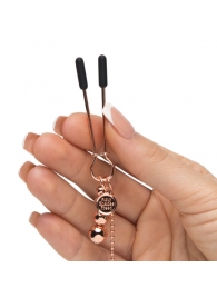 Золотистые зажимы для сосков и клитора All Sensation Nipple and Clitoral Chain - Fifty Shades of Grey - купить с доставкой в Рязани
