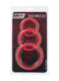 Набор из 3 красных эрекционных колец различного диаметра - ToyFa - в Рязани купить с доставкой