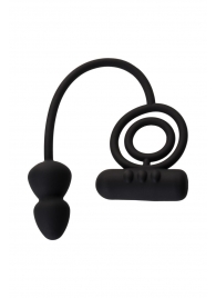 Чёрное эрекционное кольцо с вибропулькой и анальным хвостом - Erotist Adult Toys - в Рязани купить с доставкой