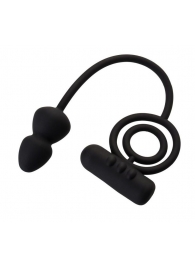 Чёрное эрекционное кольцо с вибропулькой и анальным хвостом - Erotist Adult Toys - в Рязани купить с доставкой