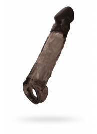 Чёрная насадка на пенис Tс подхватом - 19,5 см. - ToyFa - в Рязани купить с доставкой