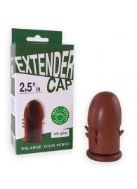 Коричневый латексный удлинитель пениса 2.5 in с шипиками - Sitabella - в Рязани купить с доставкой