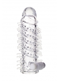 Насадка на пенис TOYFA A-Toys с вибропулей и шипами - 13,4 см. - A-toys - в Рязани купить с доставкой