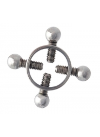 Серебристые зажимы для сосков на винтах - ToyFa - купить с доставкой в Рязани