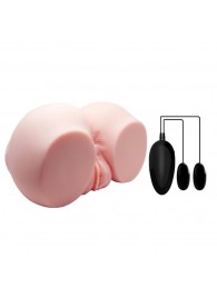 Телесный мастурбатор с двумя любовными тоннелями и вибрацией - Baile - в Рязани купить с доставкой