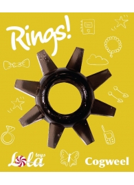 Чёрное эрекционное кольцо Rings Cogweel - Lola Games - в Рязани купить с доставкой