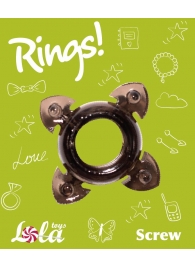 Чёрное эрекционное кольцо Rings Screw - Lola Games - в Рязани купить с доставкой