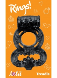 Чёрное эрекционное кольцо Rings Treadle с подхватом - Lola Games - в Рязани купить с доставкой