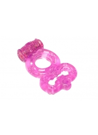 Розовое эрекционное кольцо Rings Treadle с подхватом - Lola Games - в Рязани купить с доставкой