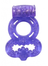 Фиолетовое эрекционное кольцо Rings Treadle с подхватом - Lola Games - в Рязани купить с доставкой