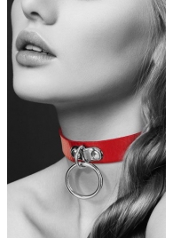 Красный узенький чокер с кольцом - Bijoux Pour Toi - купить с доставкой в Рязани