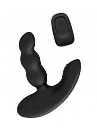 Черный силиконовый стимулятор простаты Levett Nitoc с пультом ДУ - Levett - в Рязани купить с доставкой