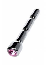 Серебристый уретральный плаг со стразом - 7 см. - ToyFa - купить с доставкой в Рязани