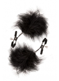 Зажимы для сосков с пухом FEATHERED NIPPLE CLAMPS - Blush Novelties - купить с доставкой в Рязани