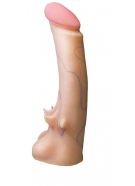 Телесная насадка REAL Standard с усиками на основании - 19 см. - LOVETOY (А-Полимер) - купить с доставкой в Рязани