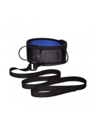 Чёрно-синий неопреновый ошейник с поводком - Sitabella - купить с доставкой в Рязани