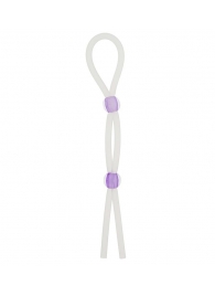 Прозрачное эрекционное кольцо-лассо SILICONE LASSO COCK RING DUAL BEADS - NMC - в Рязани купить с доставкой