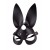 Чёрная кожаная маска с длинными ушками - Sitabella - купить с доставкой в Рязани