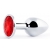 Серебристая анальная пробка с красным стразом - 7,2 см. - Anal Jewelry Plug - купить с доставкой в Рязани