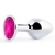 Серебристая анальная пробка с малиновым кристаллом - 7,2 см. - Anal Jewelry Plug - купить с доставкой в Рязани