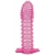 Гелевая розовая насадка с шипами - 12 см. - Toyfa Basic - в Рязани купить с доставкой