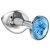 Большая серебристая анальная пробка Diamond Light blue Sparkle Large с голубым кристаллом - 8 см. - Lola Games - купить с доставкой в Рязани