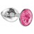 Малая серебристая анальная пробка Diamond Pink Sparkle Small с розовым кристаллом - 7 см. - Lola Games - купить с доставкой в Рязани