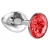 Малая серебристая анальная пробка Diamond Red Sparkle Small с красным кристаллом - 7 см. - Lola Games - купить с доставкой в Рязани