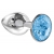 Малая серебристая анальная пробка Diamond Light blue Sparkle Small с голубым кристаллом - 7 см. - Lola Games - купить с доставкой в Рязани