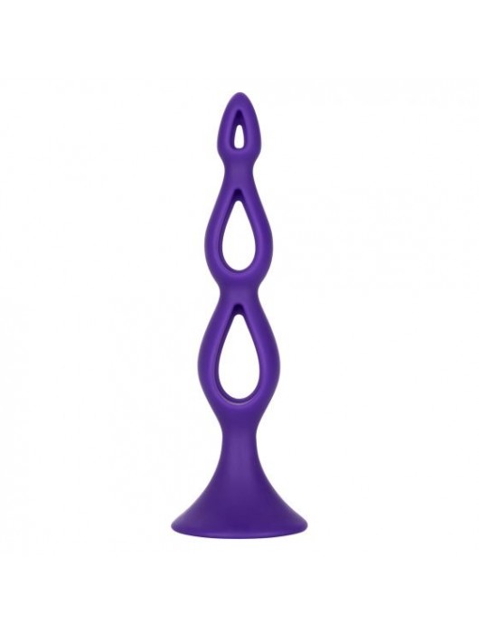 Фиолетовая анальная елочка Silicone Triple Probe - 14,5 см. - California Exotic Novelties