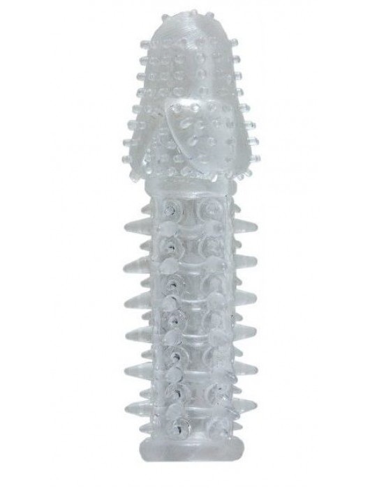 Прозрачная насадка с шишечками и шипами - 13,5 см. - Toyfa Basic - в Рязани купить с доставкой