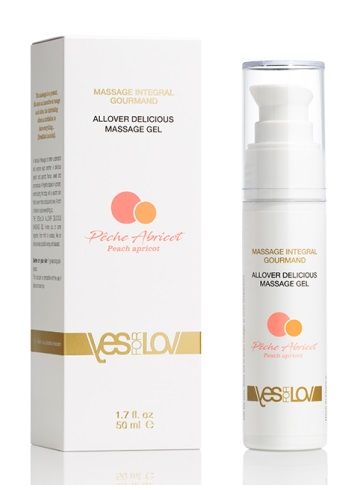 Универсальный массажный гель-смазка Allover Delicious Massage Gel с ароматом персика и аброкоса - 50 мл. - YESforLOV - купить с доставкой в Рязани