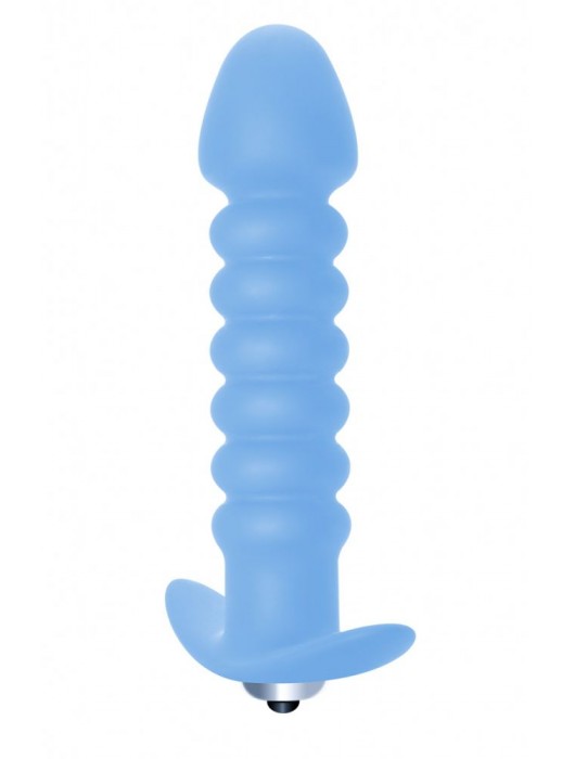 Голубая анальная вибропробка Twisted Anal Plug - 13 см. - Lola Games
