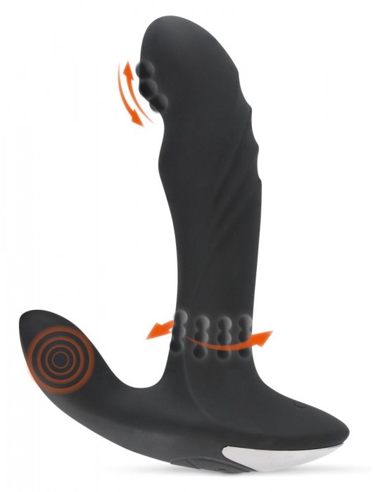 Черный вибромассажер простаты с функцией римминга Plug with Perineum Stimulator - 16,6 см. - Orion - в Рязани купить с доставкой