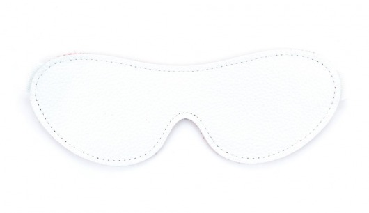 Белая кожаная маска на глаза на резинке - БДСМ Арсенал - купить с доставкой в Рязани