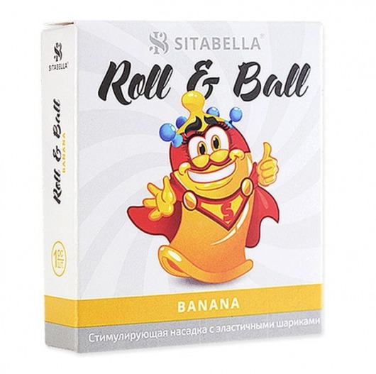 Стимулирующий презерватив-насадка Roll   Ball Banana - Sitabella - купить с доставкой в Рязани