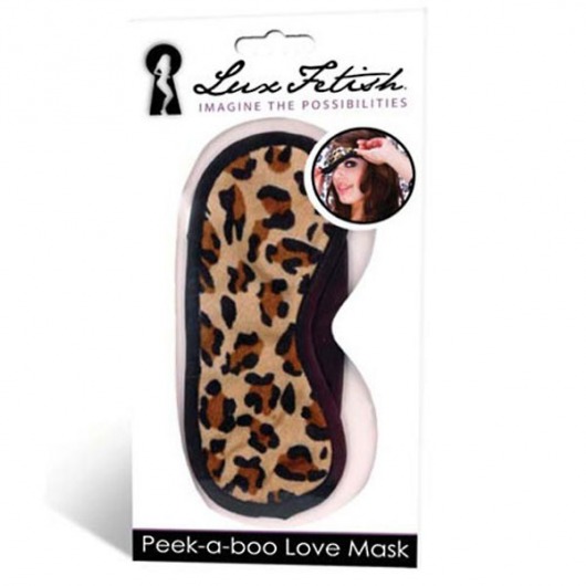 Леопардовая маска на глаза Peek-a-Boo - Lux Fetish - купить с доставкой в Рязани