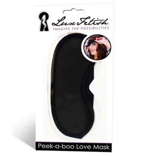 Черная маска на глаза Peek-a-Boo - Lux Fetish - купить с доставкой в Рязани