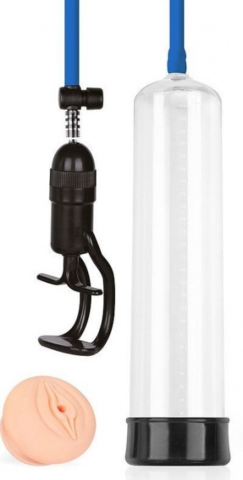 Прозрачная вакуумная помпа Sex Expert с насадкой-вагиной - Sex Expert - в Рязани купить с доставкой