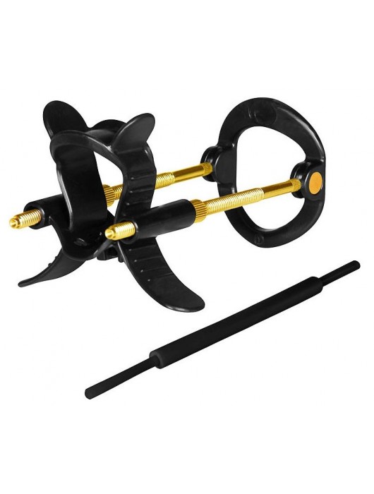 Черно-золотистый экстендер для пениса Sex Expert - Sex Expert - в Рязани купить с доставкой